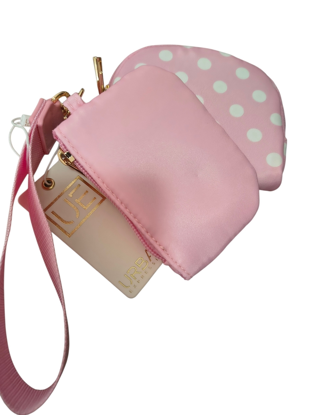 Urban Expressions Originals Pink Polka Dot & Solid Wristlet Set